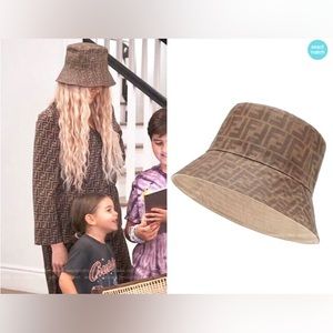 Fendi Brown Tech Fabric Bucket Hat